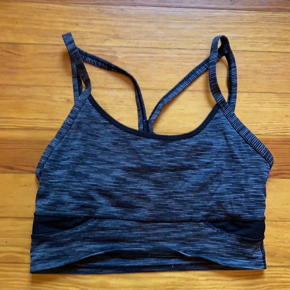 Athleta Grey Spacedye Mesh Racerback Sports Bra